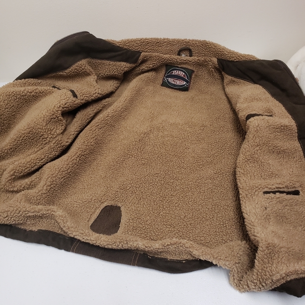 Planet Hollywood Orlando Mens Jacket Sherpa Lined Size Medium - Picture 4 of 9